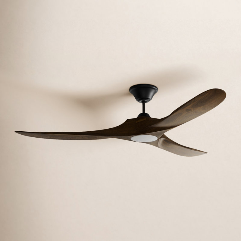 Ceiling Fan with LED Lights, Matte Black with Dark Walnut Blades, 60 inches