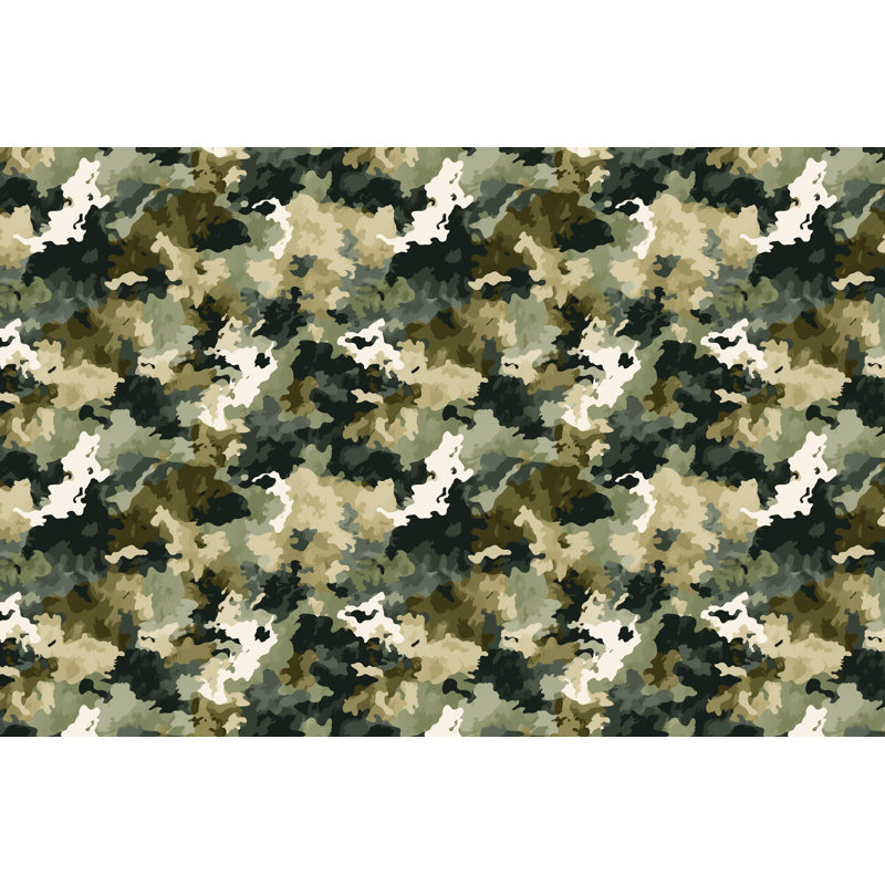Rideaux de fenêtre Tabib Army drapés verts Camoflauge, H 61 po x l 40 po