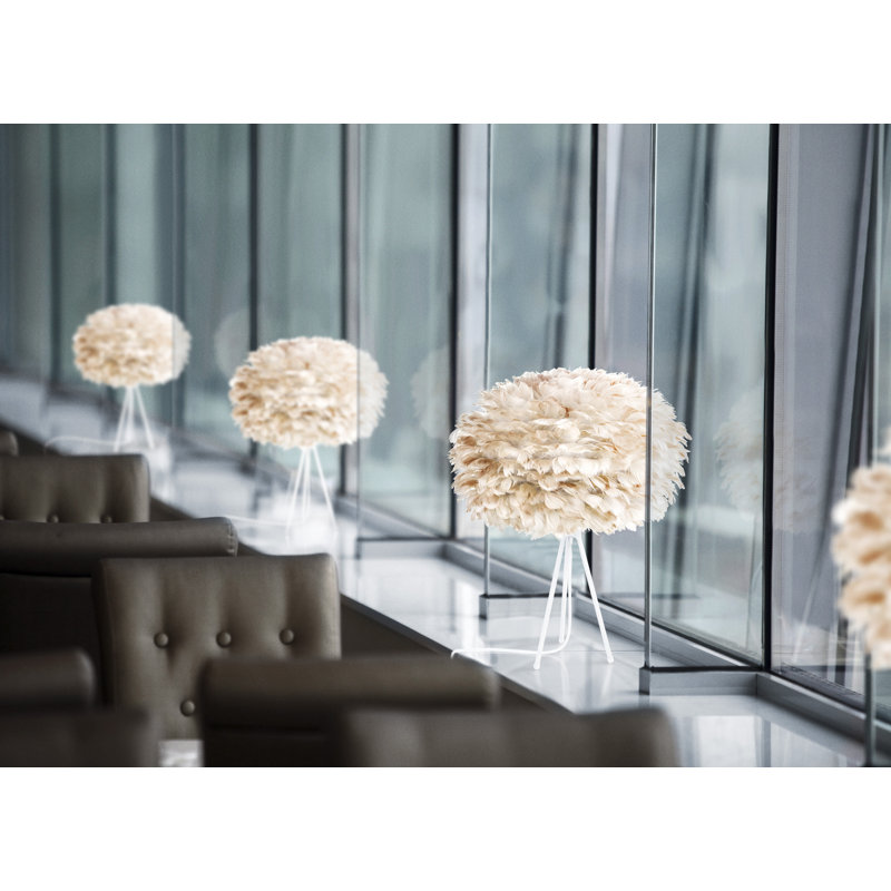 Lampe de table sphérique moderne 22 "Eos, Blanc, Beige