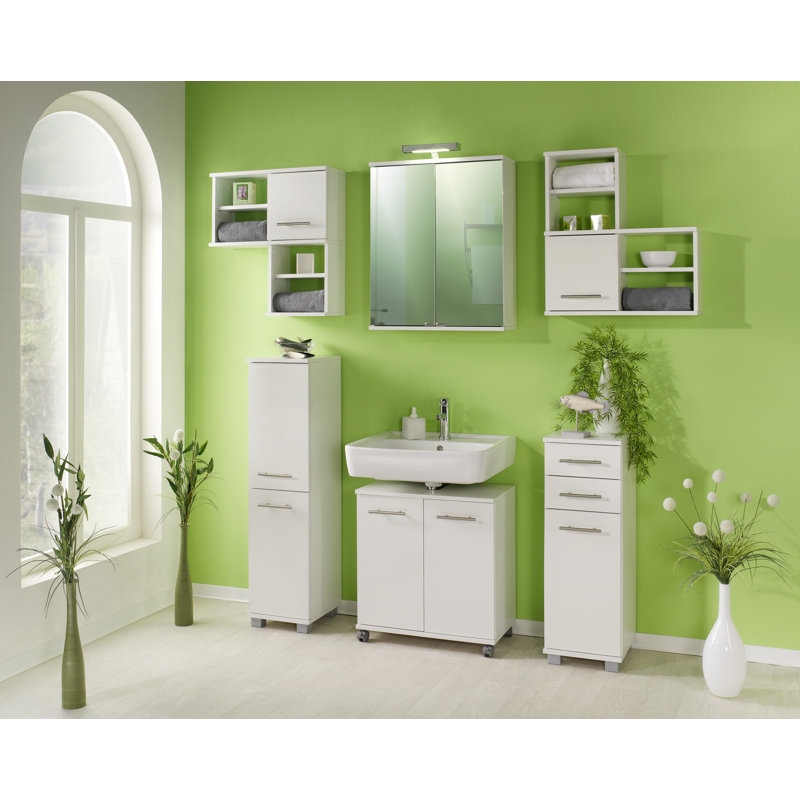 Isola Freestanding Linen Cabinet, White