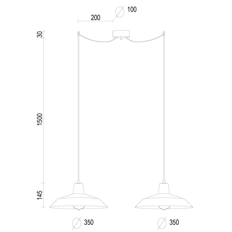 Cinco Basic 2 - Light Dome Pendant, Black, Black