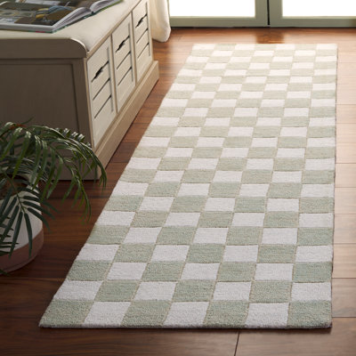 Tapis géométrique en laine / coton touffeté à la main Jevale