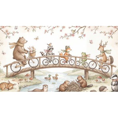 Papier peint animaux nature fantaisiste