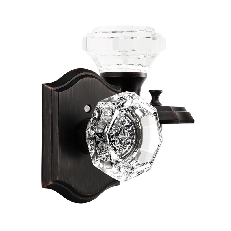 Crystal Door Knobs, Oil Rubbed Bronze, Privacy (Bed & Bath)