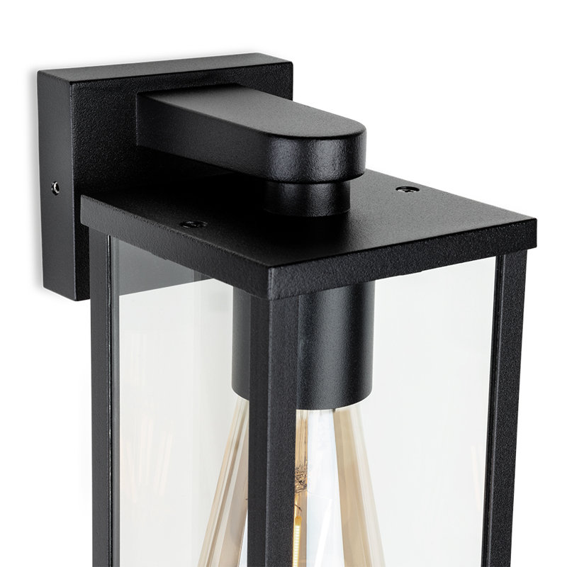 Black 25cm H Outdoor Armed Sconce