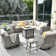 Baili 7 - Person Outdoor Wicker/Rattan Sectional Seating Group with Swivel Chairs, Modern Modular Conversation Set with Cushions