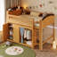 Lit mezzanine pour enfant peu encombrant avec armoire de rangement sous le lit, garde-robe et éclairage à DEL intégré pour un bonheur de chambre organisé et amusant-1879950255