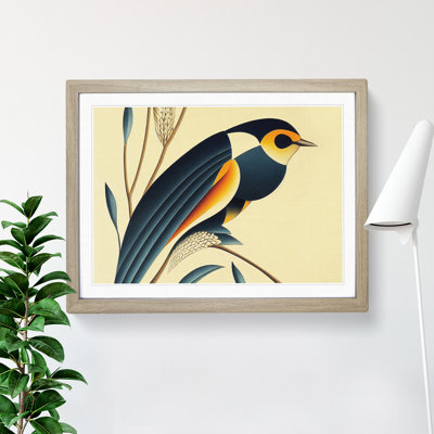 Extravagant Swallow Bird Abstract - Single Picture Frame Print