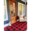 Tapis intérieur / extérieur noir et rouge à carreaux - Résistant aux rayons UV, réversible-57897013