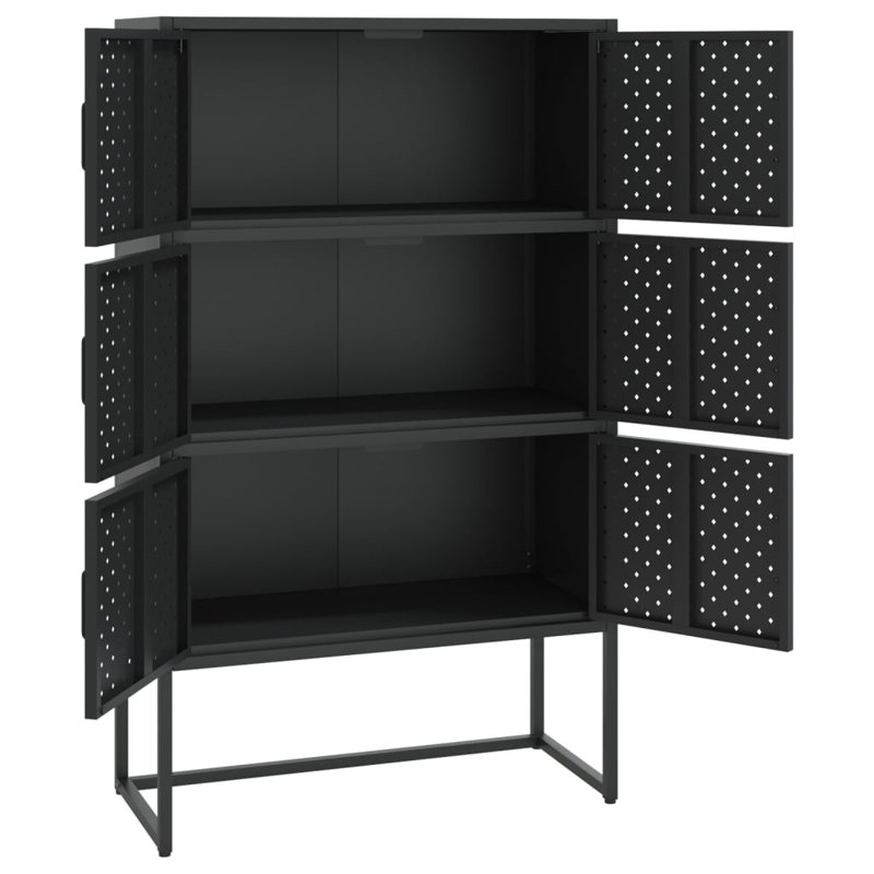 Darril Storage Cabinet Sideboard Cabinet for Entryway Bedroom Office Steel, Black