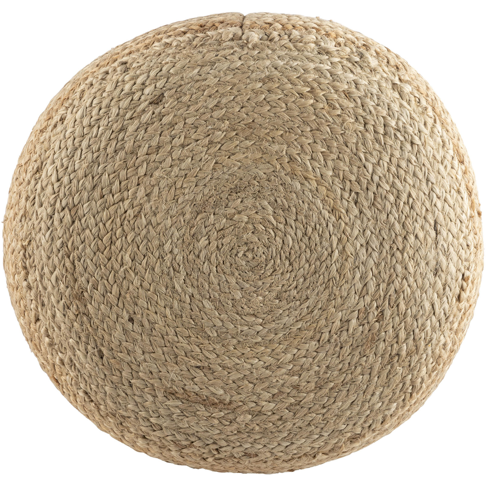 Bennison Upholstered Ottoman, White Jute