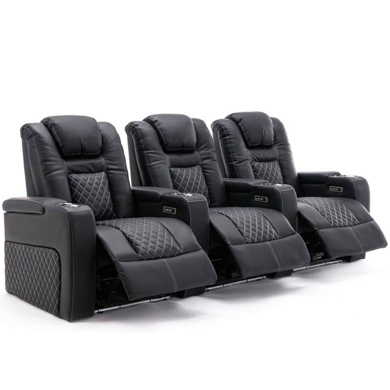 Broadway Cinema Chair Theatre Sofa, Black/White