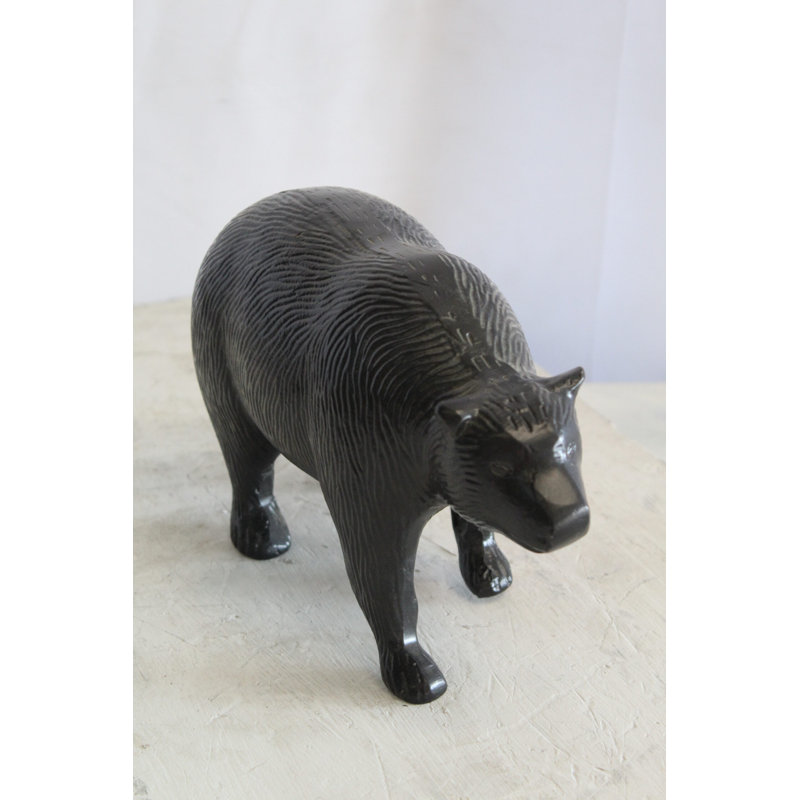 Gundela Abstract Aluminum Small Bear Sculpture, Majesty for Your Space 11" x 4" x 7"H