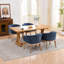 Chaises de salle à manger demi-tonneau rembourrées de style Mid-Century avec accoudoirs, chaises de cuisine et de salle à manger en chenille de ferme avec structure en bois franc naturel, chaises d'appoint l 19 po
