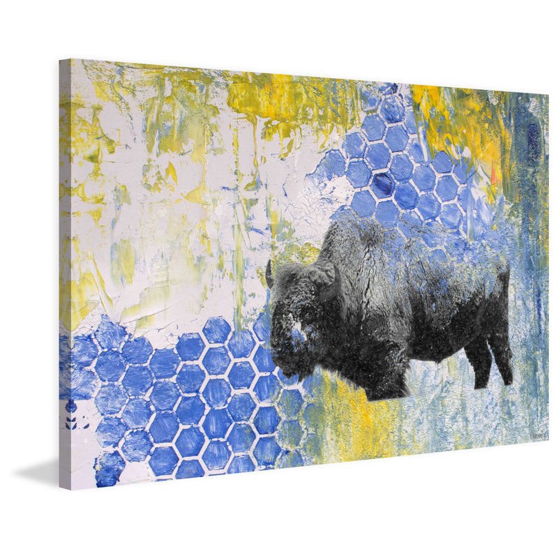 « buffalo nid » par parvez taj,, reproduction d’art sur toile tendue, H 40 po x l 60 po x P 1,5 po