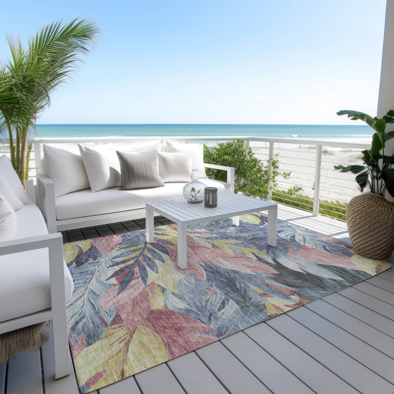 Tapis intérieur / extérieur bleu Warpella , 5' x 7'6"