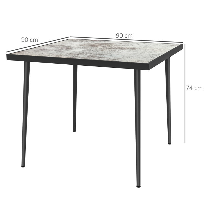 Nayeliz Square Metal Outdoor Dining Table , 90cm cm W 90cm cm D