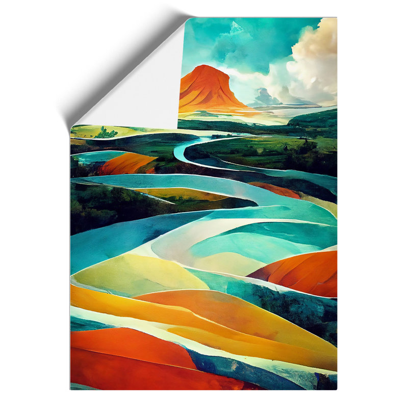 Abstract River Landscape No.1 - Wall Art, 59.4cm H x 42cm W, Paper, No Matte