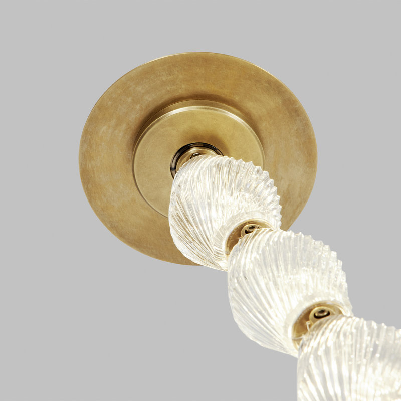 Collier 240 Chandelier, Hand Rubbed Antique Brass, 258.2" H x 2" W x 2" D