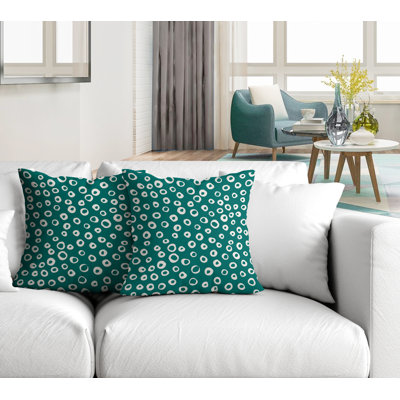 Polka Dots Outdoor Reversible Throw Pillow