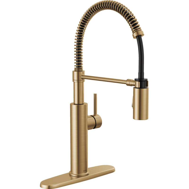 Antoni Pro Commercial Pull Down Sprayer Kitchen Sink Faucet, Champagne Bronze