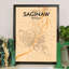 Saginaw City Map - No Frame Print-1150344006
