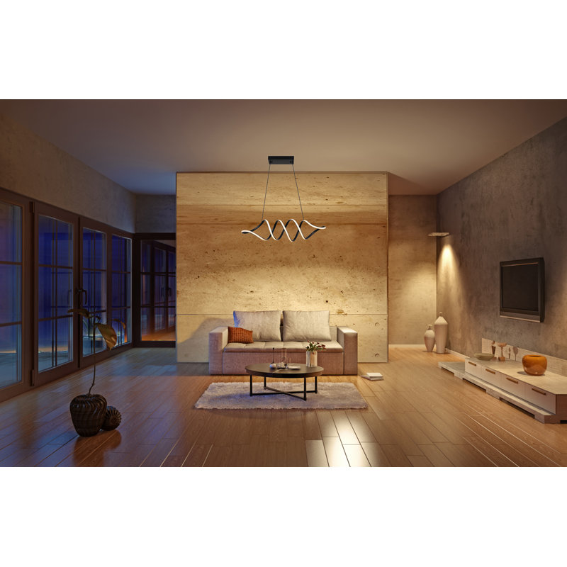 Dimmable LED Geometric Chandelier, Matte Black