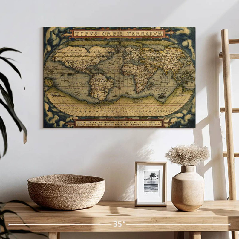 Carte antique d'Aliaz, H 16 po x l 24 po