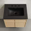 Meuble-lavabo mural 24 po St. Tropez en chêne naturel avec comptoir noir à 3 trous-1321191065-1321191067