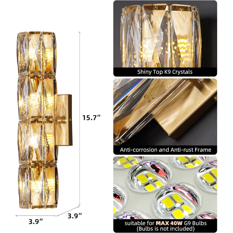 Lakiara Corner Wall Light, Gold