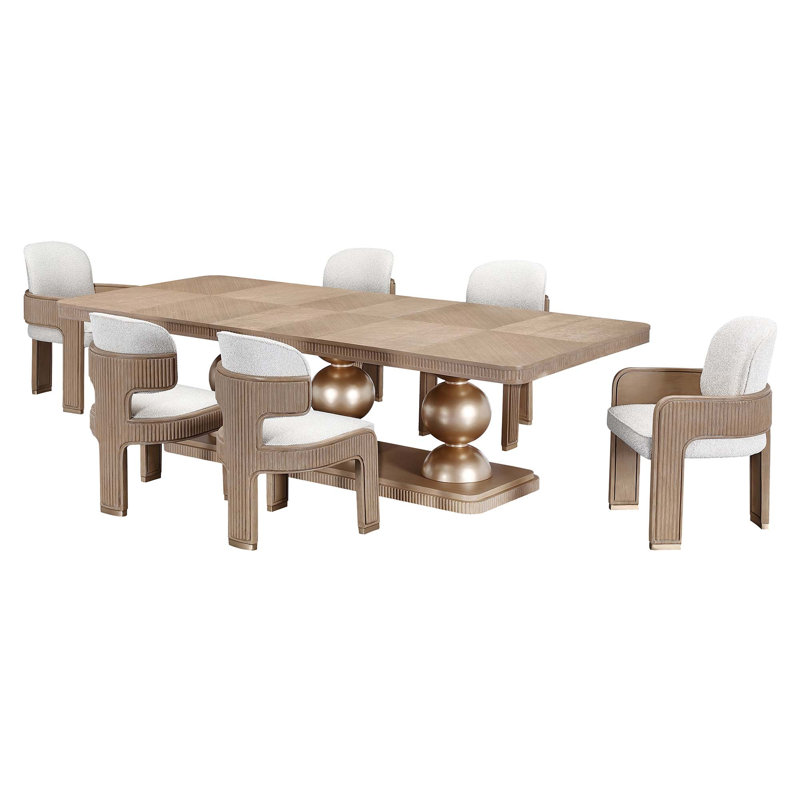 West Kensington 7-piece Rectangular Dining Room Set - Caramel, 7 Pieces: Table, 6 Chairs