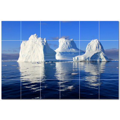Murale en céramique satinée Glacier Photo 12 po x 12 po