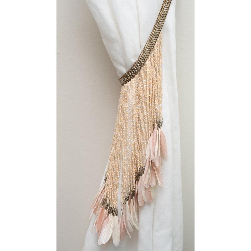 Pluma 28'' W Curtain Tieback, Blush