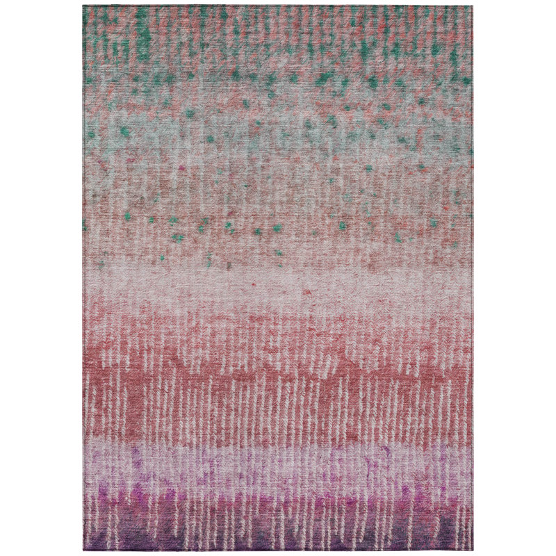 Machine Washable Indoor/Outdoor Chantille ACN2811 Modern Rug, Pink, 9' x 12'
