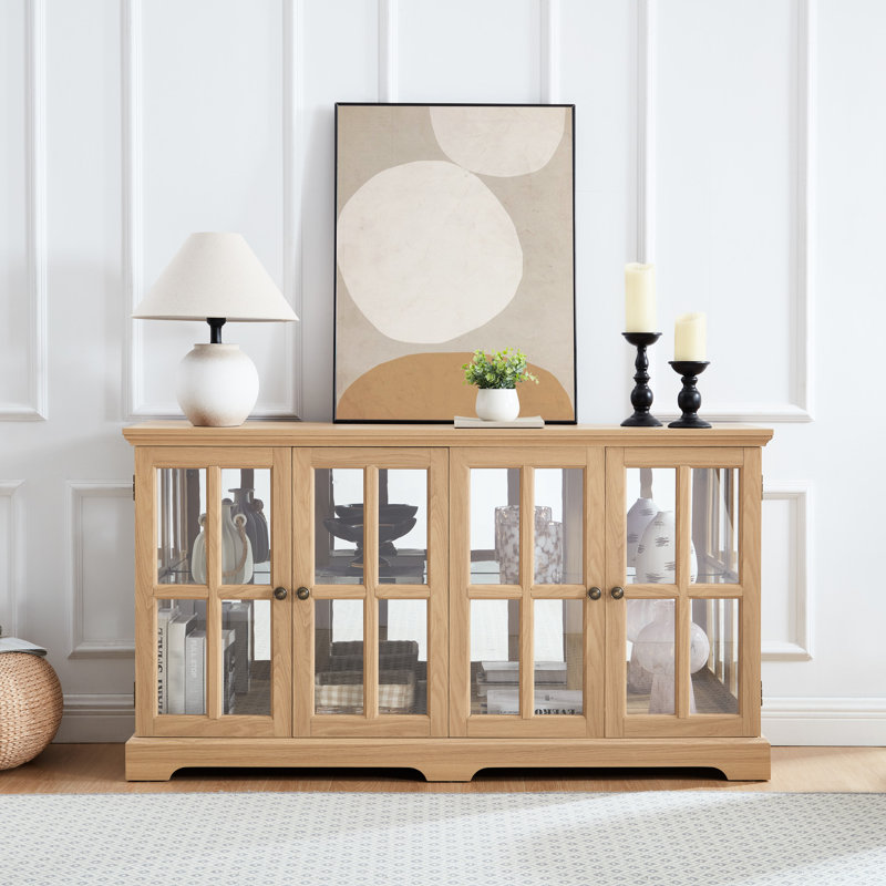 Splendide présentoir avec portes et base en verre