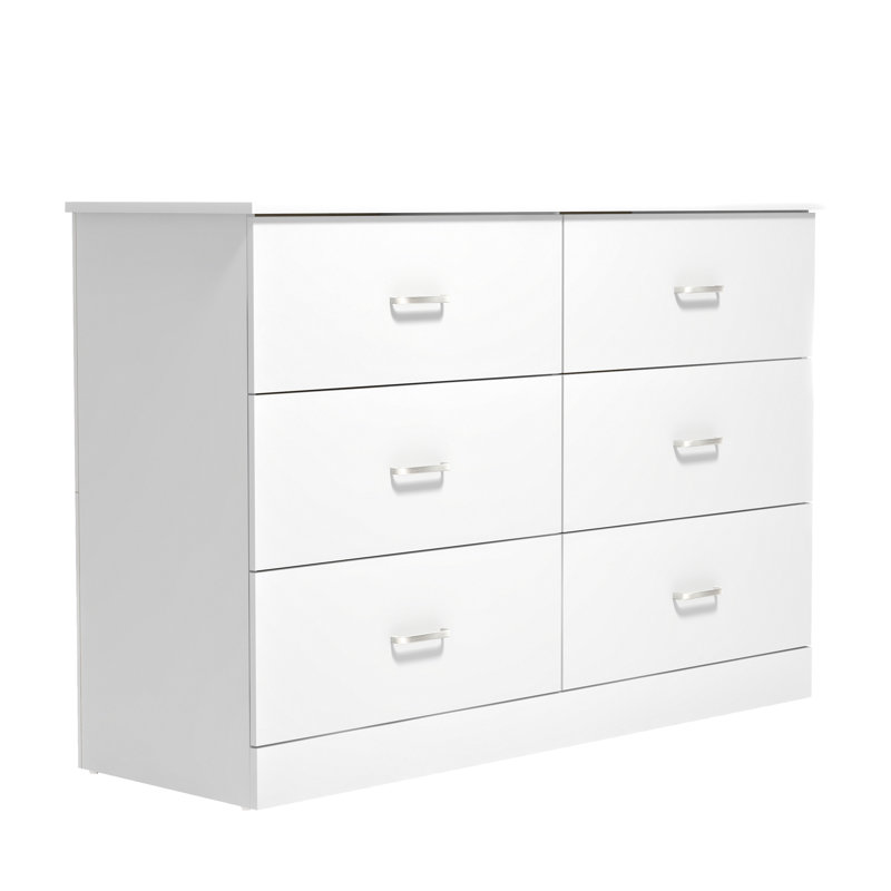 Commode 6 tiroirs Allyannah, Blanc / ROBUSTE