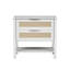 Table de chevet étroite en rotin avec 2 tiroirs et tablette de rangement Boho-125535352