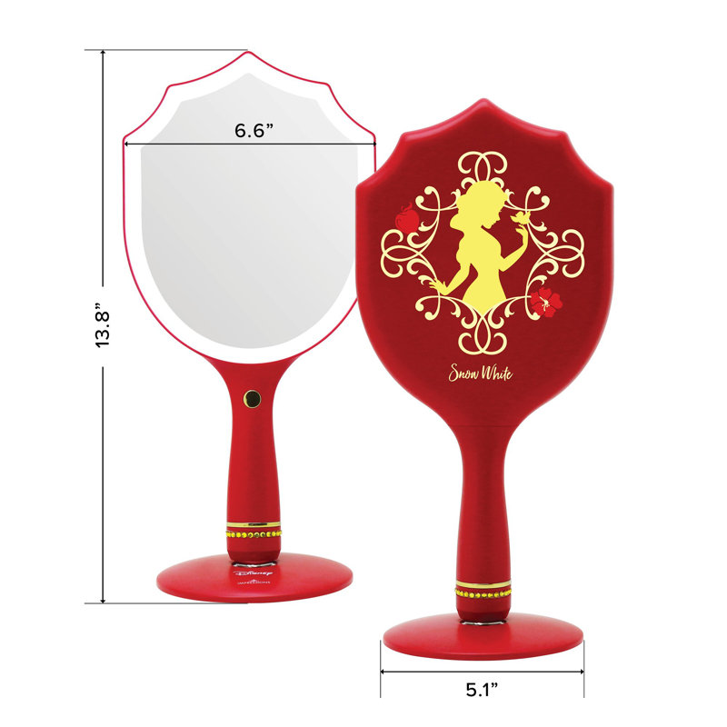 Miroir de maquillage éclairé à main Disney Princess, Blanc neige