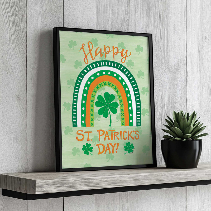«St. Pat's Rainbow» par Deb Strain, reproduction d'art, L 36 x H 48, Doré, Impression encadrée