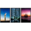 " Vibrant Lighthouse Star Night Galaxy Cosmos Sunset Sailboat Ocean Coastal Nautical Photo Modern Art " 3 - Pieces-98697152-98697151