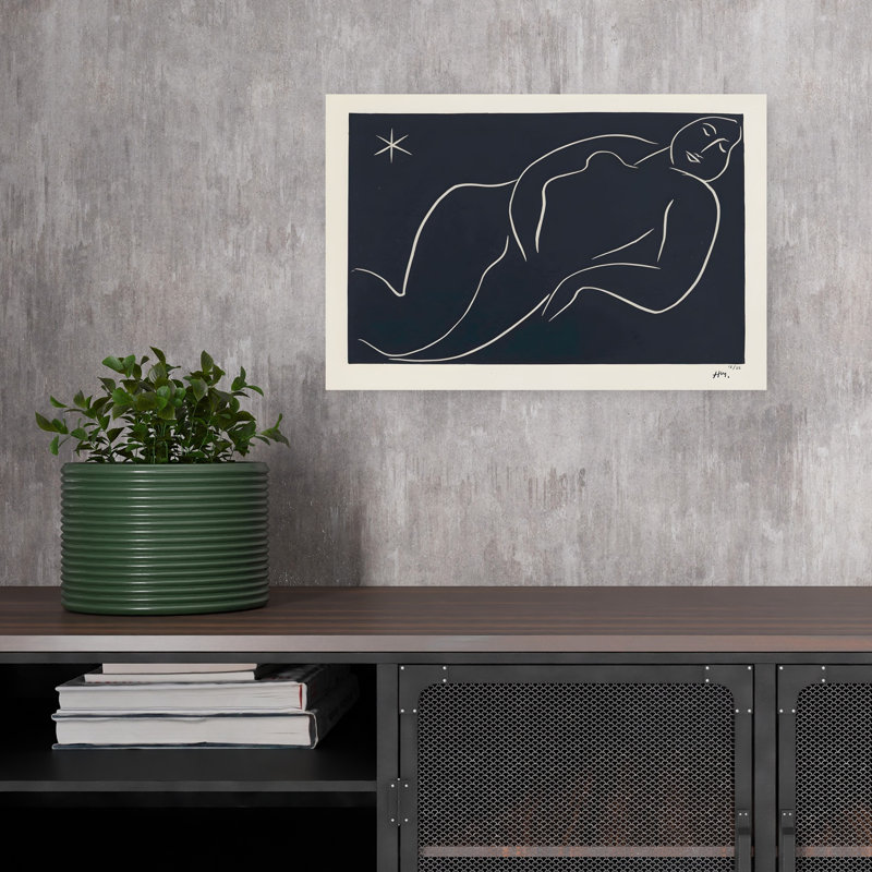Reclining Nude Star Elegant Minimalist Modern Landscape Nature Wall Art Print 1 Piece Wrapped Canvas Wall Art
