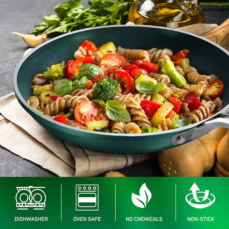 Batterie de cuisine antiadhésive 5 pièces Granitestone Emerald