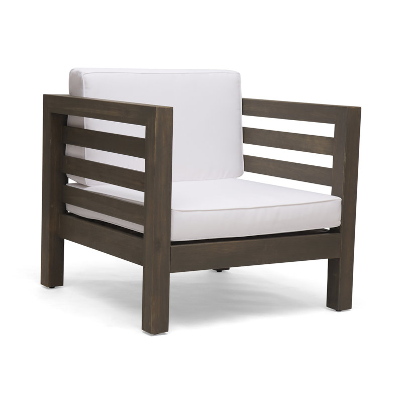 Fauteuil, fauteuil d'extérieur moderne, Blanc, Brun gris