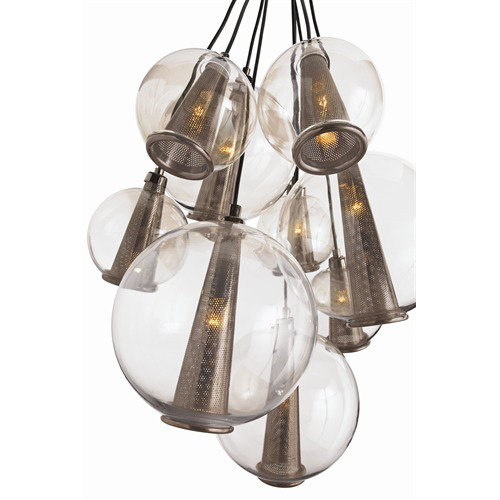 Laura Kirar 8 - Light Pendant, 51" H x 28" W x 28" D, Brown Nickel/Smoke