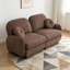 Canapé en chenille avec dossier matelassé et coussins ronds, causeuse profonde pour le salon, poussière de rose-576768892
