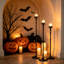 3 grandes bougeoirs réglables en métal 3 pièces pour plancher de cheminée Hallowween