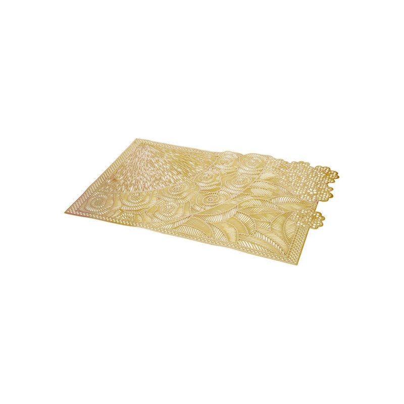 Adren Vinyl Solid Colour Rectangle Placemat, Gold
