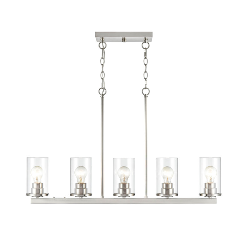 Lustre pour îlot de cuisine 5 lumières, Argent