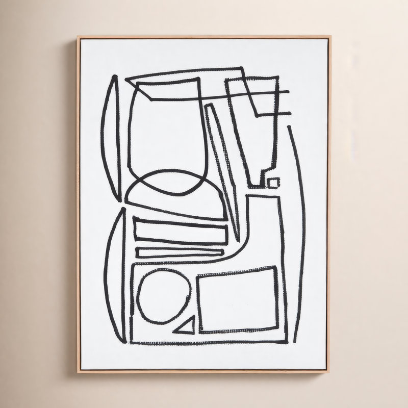 Stark 1 Print by Dan Hobday, 48" H x 36" W x 2" D, Light Brown Floater Framed