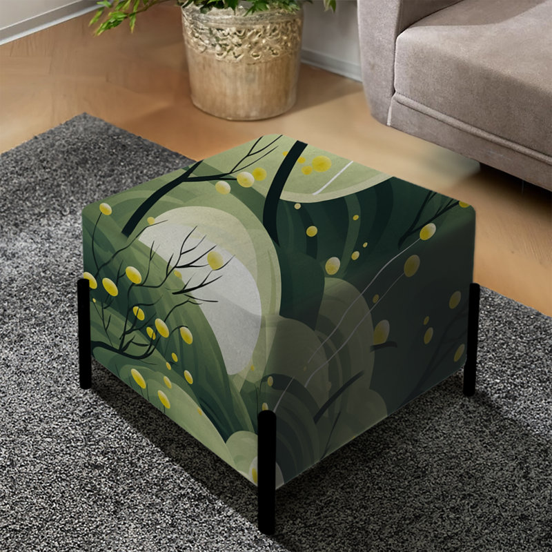 Repose-pieds vert, paysage tranquille et zen